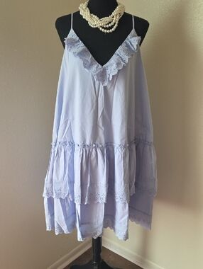 moodie Lavender Eyelet Ruffle Sundress